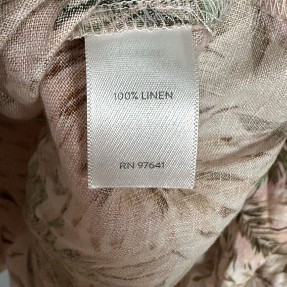 NWT J Jill LOVE LINEN Top Size 4X Flounce Sleeve V-Neck Tropical Palm Leaves NEW - Picture 15 of 16